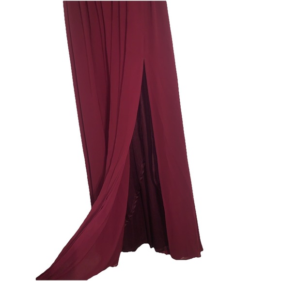 Lulu's Heavenly Hues Women S Burgundy Maxi Dress Bridesmaids Wedding Formal Prom - Picture 10 of 16